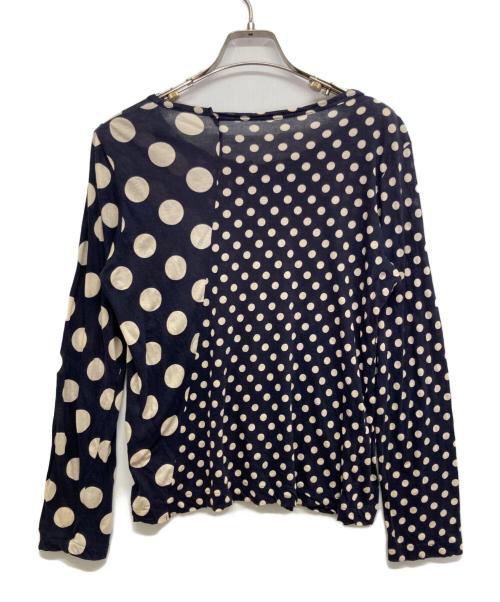 Y's（ワイズ）Y's (ワイズ) ドット柄切替カーディガン ネイビー サイズ:2の古着・服飾アイテム