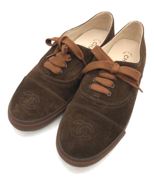 CHANEL（シャネル）CHANEL (シャネル) スエードローカットスニーカー ブラウン サイズ:38の古着・服飾アイテム