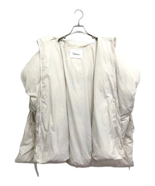 Mila Owen（ミラオーウェン）Mila Owen (ミラオーウェン) サスティナブルサイドリボンダウンポンチョ ベージュ サイズ:Fの古着・服飾アイテム