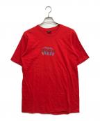 stussyステューシー）の古着「Headphones Logo T-Shirt」｜レッド