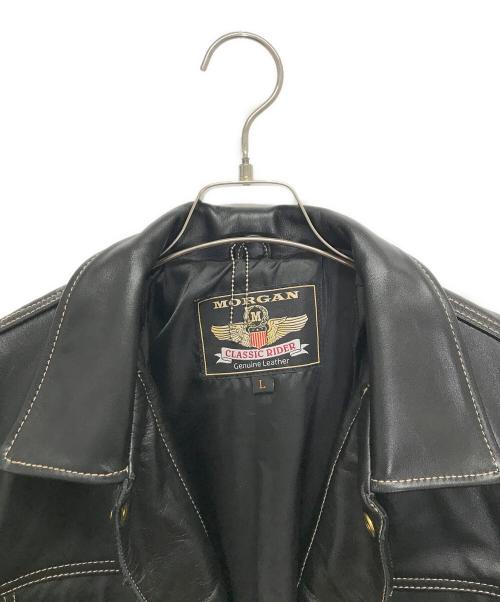 MORGAN（モーガン）MORGAN (モーガン) レザージャケット ブラック サイズ:Lの古着・服飾アイテム