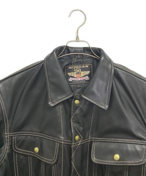 MORGAN（モーガン）MORGAN (モーガン) レザージャケット ブラック サイズ:Lの古着・服飾アイテム