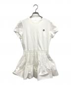 BORDERS at BALCONYボーダーズアットバルコニー）の古着「SHIRT GATHERED TEE」｜ホワイト