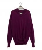 Maison Margielaメゾンマルジェラ）の古着「Vネックニット」｜パープル