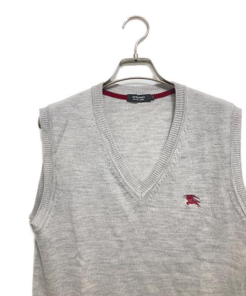 BURBERRY BLACK LABEL（バーバリーブラックレーベル）BURBERRY BLACK LABEL (バーバリーブラックレーベル) ニットベスト グレー サイズ:2の古着・服飾アイテム