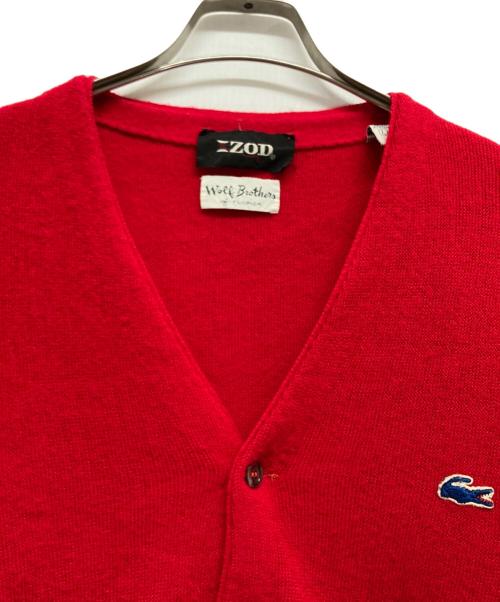 IZOD（アイゾッド）IZOD (アイゾッド) ニットカーディガン レッド サイズ:Lの古着・服飾アイテム