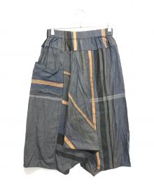 tamaki niime（タマキ ニイメ）の古着「タルンショートパンツ」｜ブルー