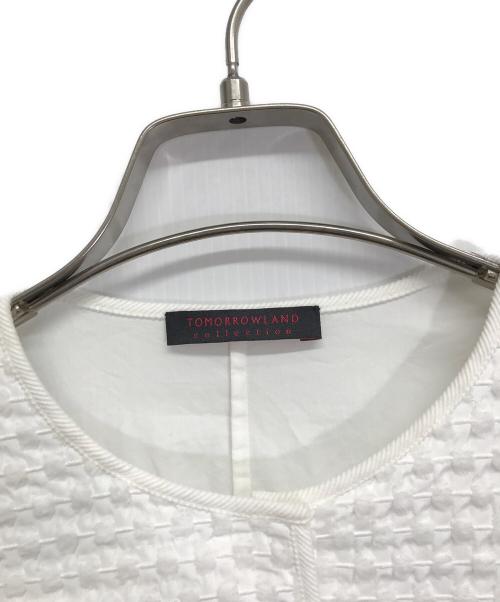 TOMORROW LAND collection（トゥモローランドコレクション）TOMORROW LAND collection (トゥモローランドコレクション) ホワイトコンビネーション ペプラムブラウス ホワイト サイズ:Sの古着・服飾アイテム