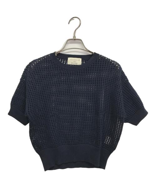 MACKINTOSH（マッキントッシュ）MACKINTOSH (マッキントッシュ) BATONER (バトナ―) 半袖ニット ネイビー サイズ:6の古着・服飾アイテム