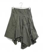MARITHE+FRANCOIS GIRBAUDマリテフランソワジルボー）の古着「アシンメトリースカート」｜グリーン