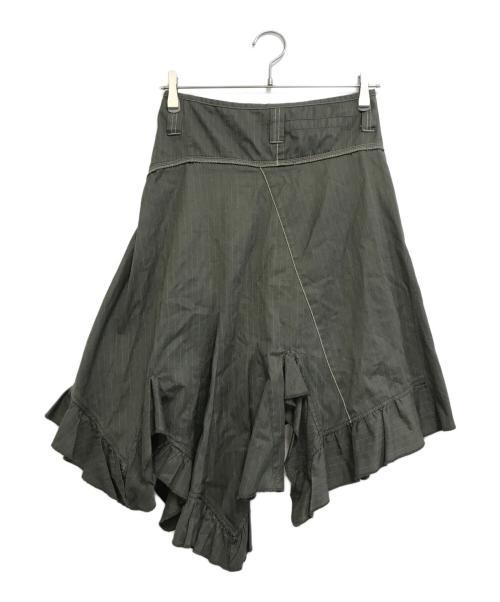 MARITHE+FRANCOIS GIRBAUD（マリテフランソワジルボー）MARITHE+FRANCOIS GIRBAUD (マリテフランソワジルボー) アシンメトリースカート グリーン サイズ:Sの古着・服飾アイテム