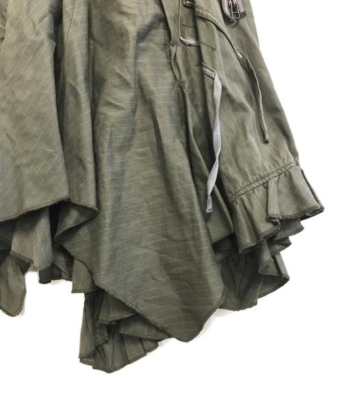 MARITHE+FRANCOIS GIRBAUD（マリテフランソワジルボー）MARITHE+FRANCOIS GIRBAUD (マリテフランソワジルボー) アシンメトリースカート グリーン サイズ:Sの古着・服飾アイテム