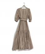 anuansアニュアンス）の古着「グロスシースルーティアードワンピース」｜ベージュ