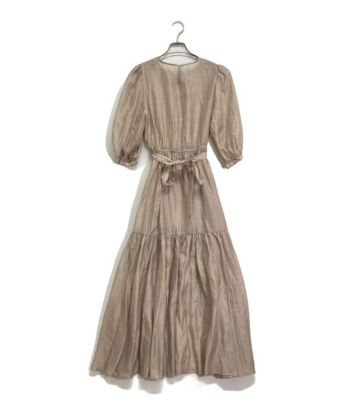 anuans（アニュアンス）anuans (アニュアンス) グロスシースルーティアードワンピース ベージュ サイズ:Fの古着・服飾アイテム