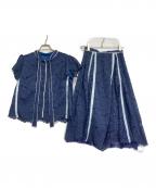 CHESTYチェスティ）の古着「ラインレースセットアップ」｜ネイビー