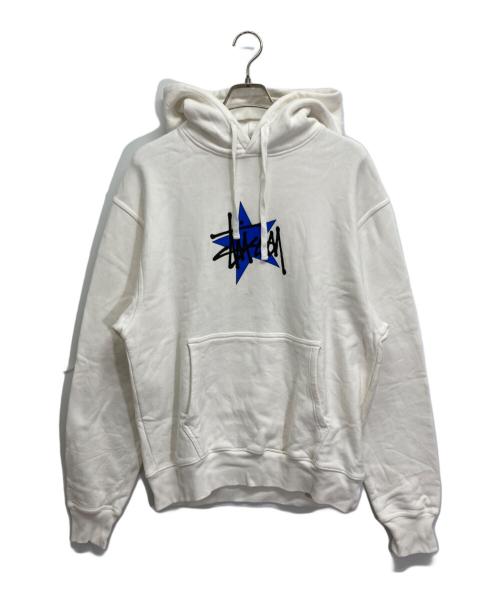 stussy（ステューシー）stussy (ステューシー) star pigment dyed hoodie ホワイト サイズ:Mの古着・服飾アイテム