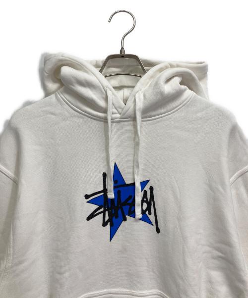 stussy（ステューシー）stussy (ステューシー) star pigment dyed hoodie ホワイト サイズ:Mの古着・服飾アイテム
