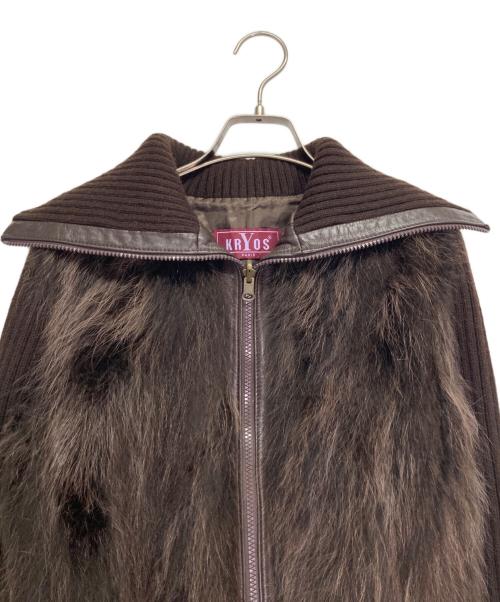 KRYOS（クリオス）KRYOS (クリオス) ラクーンファージャケット ブラウン サイズ:36の古着・服飾アイテム