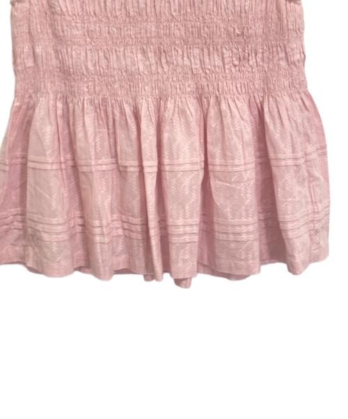 ne quittez pas（ヌキテパ）ne quittez pas (ヌキテパ) Cotton Dobby Sleeveless Shirring Top ピンク サイズ:-の古着・服飾アイテム