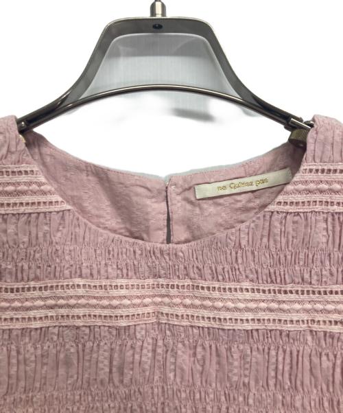 ne quittez pas（ヌキテパ）ne quittez pas (ヌキテパ) Cotton Dobby Sleeveless Shirring Top ピンク サイズ:-の古着・服飾アイテム