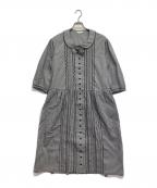 PINK HOUSEピンクハウス）の古着「ギンガムパッチワークワンピース」｜グレー