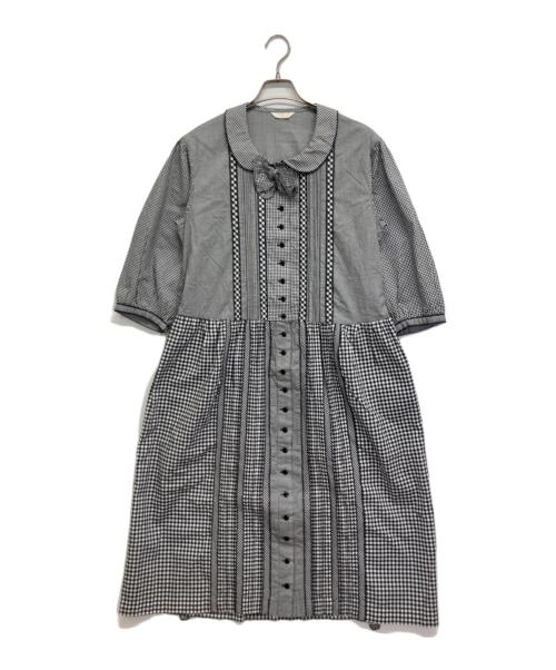 PINK HOUSE（ピンクハウス）PINK HOUSE (ピンクハウス) ギンガムパッチワークワンピース グレー サイズ:-の古着・服飾アイテム