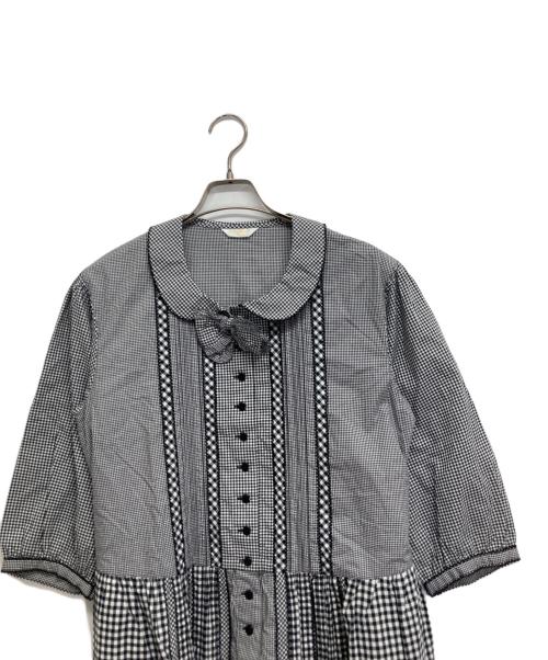 PINK HOUSE（ピンクハウス）PINK HOUSE (ピンクハウス) ギンガムパッチワークワンピース グレー サイズ:-の古着・服飾アイテム