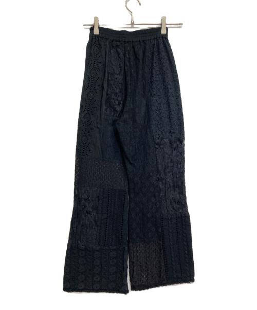 TODAYFUL（トゥデイフル）TODAYFUL (トゥデイフル) パッチワークレースパンツ ブラック サイズ:36の古着・服飾アイテム