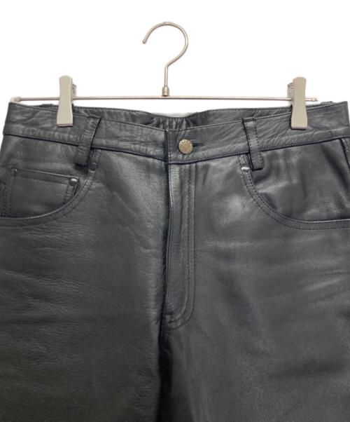 HORN WORKS（ホーンワークス）HORN WORKS (ホーンワークス) レザーパンツ ブラック サイズ:記載なしの古着・服飾アイテム