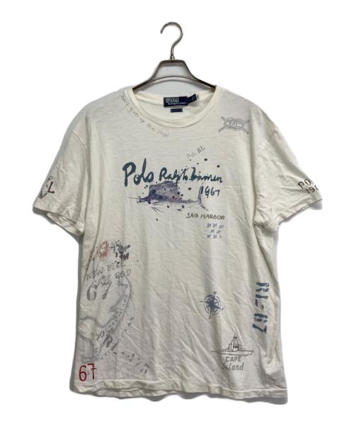 POLO RALPH LAUREN（ポロ・ラルフローレン）POLO RALPH LAUREN (ポロ・ラルフローレン) デザインtシャツ ホワイト サイズ:Lの古着・服飾アイテム