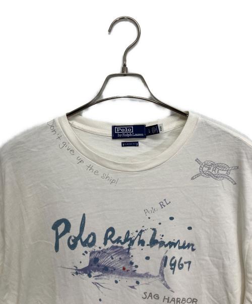 POLO RALPH LAUREN（ポロ・ラルフローレン）POLO RALPH LAUREN (ポロ・ラルフローレン) デザインtシャツ ホワイト サイズ:Lの古着・服飾アイテム