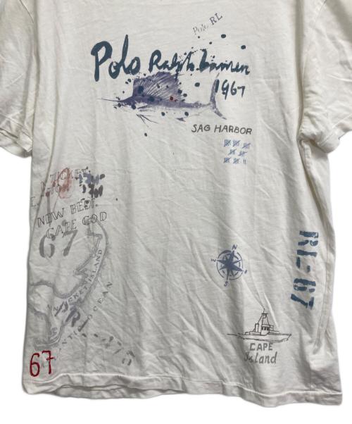 POLO RALPH LAUREN（ポロ・ラルフローレン）POLO RALPH LAUREN (ポロ・ラルフローレン) デザインtシャツ ホワイト サイズ:Lの古着・服飾アイテム