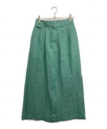 ticca（ティッカ）の古着「リネンタックスカート」｜グリーン