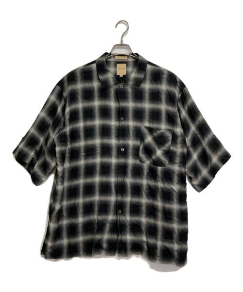 sanca（サンカ）Sanca (サンカ) チェックオープンカラーシャツ ブラック サイズ:3の古着・服飾アイテム