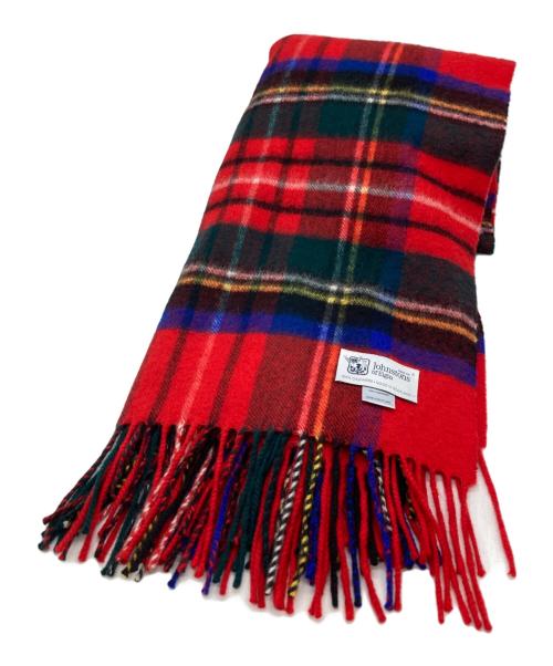 JOHNSTONS OF ELGIN（ジョンストンズオブエルガン）JOHNSTONS OF ELGIN (ジョンストンズオブエルガン) カシミヤ大判ストール レッドの古着・服飾アイテム