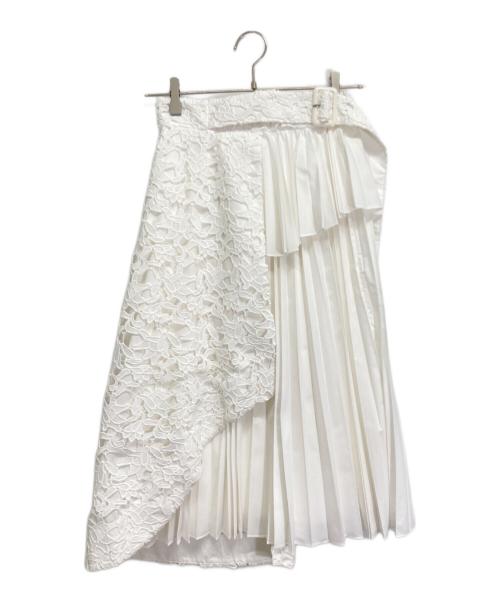 Adonisis（アドニシス）Adonisis (アドニシス) 切替スカーt ホワイト サイズ:36の古着・服飾アイテム