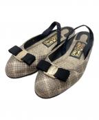 Salvatore Ferragamoサルヴァトーレ フェラガモ）の古着「ヴァラリボンサンダル」｜ベージュ