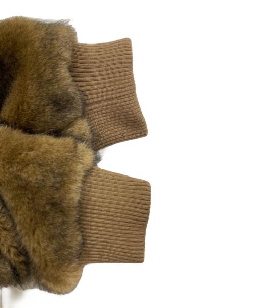 HUNTER（ハンター）HUNTER (ハンター) フェイクファージャケット ブラウン サイズ:Sの古着・服飾アイテム