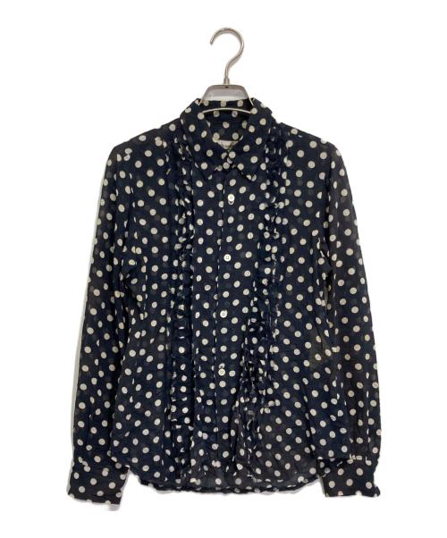 ROBE DE CHAMBRE COMME DES GARCONS（ローブドシャンブル コムデギャルソン）ROBE DE CHAMBRE COMME DES GARCONS (ローブドシャンブル コムデギャルソン) シアースリルドットシャツ ネイビー サイズ:記載なしの古着・服飾アイテム