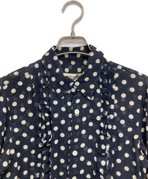 ROBE DE CHAMBRE COMME DES GARCONS（ローブドシャンブル コムデギャルソン）ROBE DE CHAMBRE COMME DES GARCONS (ローブドシャンブル コムデギャルソン) シアースリルドットシャツ ネイビー サイズ:記載なしの古着・服飾アイテム