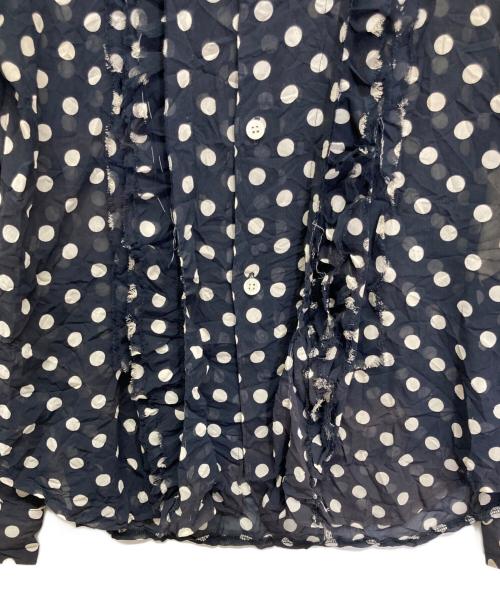 ROBE DE CHAMBRE COMME DES GARCONS（ローブドシャンブル コムデギャルソン）ROBE DE CHAMBRE COMME DES GARCONS (ローブドシャンブル コムデギャルソン) シアースリルドットシャツ ネイビー サイズ:記載なしの古着・服飾アイテム