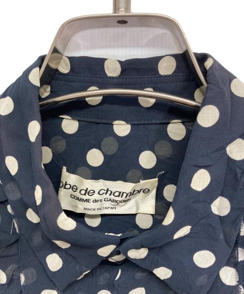 ROBE DE CHAMBRE COMME DES GARCONS（ローブドシャンブル コムデギャルソン）ROBE DE CHAMBRE COMME DES GARCONS (ローブドシャンブル コムデギャルソン) シアースリルドットシャツ ネイビー サイズ:記載なしの古着・服飾アイテム
