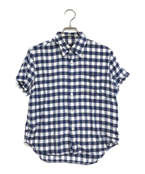 tricot COMME des GARCONS（トリココムデギャルソン）tricot COMME des GARCONS (トリココムデギャルソン) 00'sクロップドチェックシャツ ブルー サイズ:Mの古着・服飾アイテム