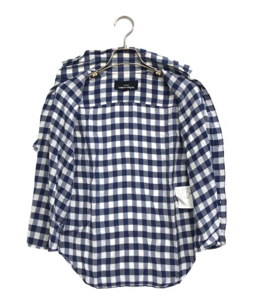 tricot COMME des GARCONS（トリココムデギャルソン）tricot COMME des GARCONS (トリココムデギャルソン) 00'sクロップドチェックシャツ ブルー サイズ:Mの古着・服飾アイテム