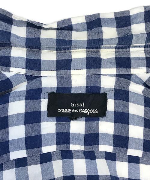 tricot COMME des GARCONS（トリココムデギャルソン）tricot COMME des GARCONS (トリココムデギャルソン) 00'sクロップドチェックシャツ ブルー サイズ:Mの古着・服飾アイテム