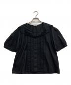 PINK HOUSEピンクハウス）の古着「フリルブラウス」｜ブラック