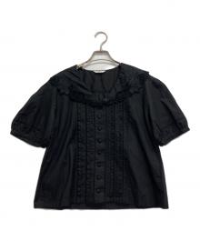 PINK HOUSE（ピンクハウス）の古着「フリルブラウス」｜ブラック
