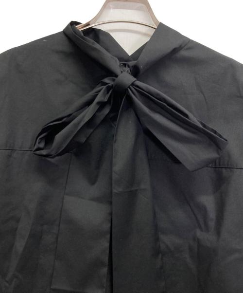 BLENHEIM（ブレンヘイム）BLENHEIM (ブレンヘイム) 前後2WAYリボンタイロングシャツ ブラック サイズ:Sの古着・服飾アイテム