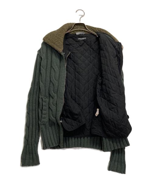 DOLCE & GABBANA（ドルチェ＆ガッバーナ）DOLCE & GABBANA (ドルチェ＆ガッバーナ) ニットジャケット グリーン サイズ:46の古着・服飾アイテム