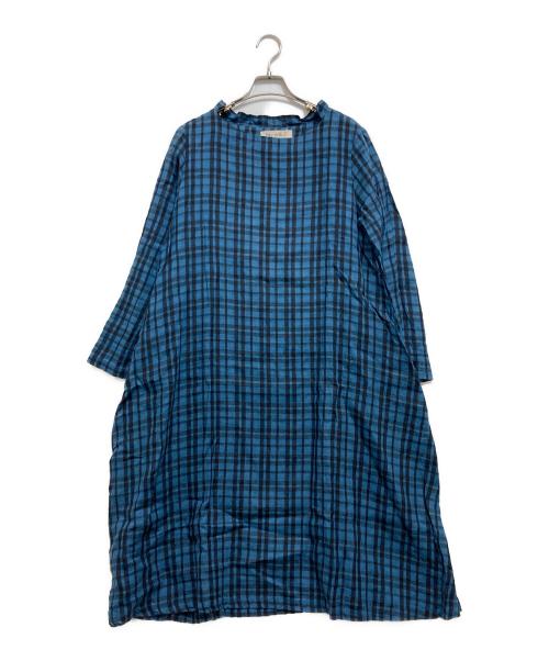 fog linen work（フォグリネンワーク）fog linen work (フォグリネンワーク) リネンワンピース ネイビー サイズ:記載なしの古着・服飾アイテム